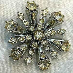 Vintage Silver and Gold Starburst Brooch